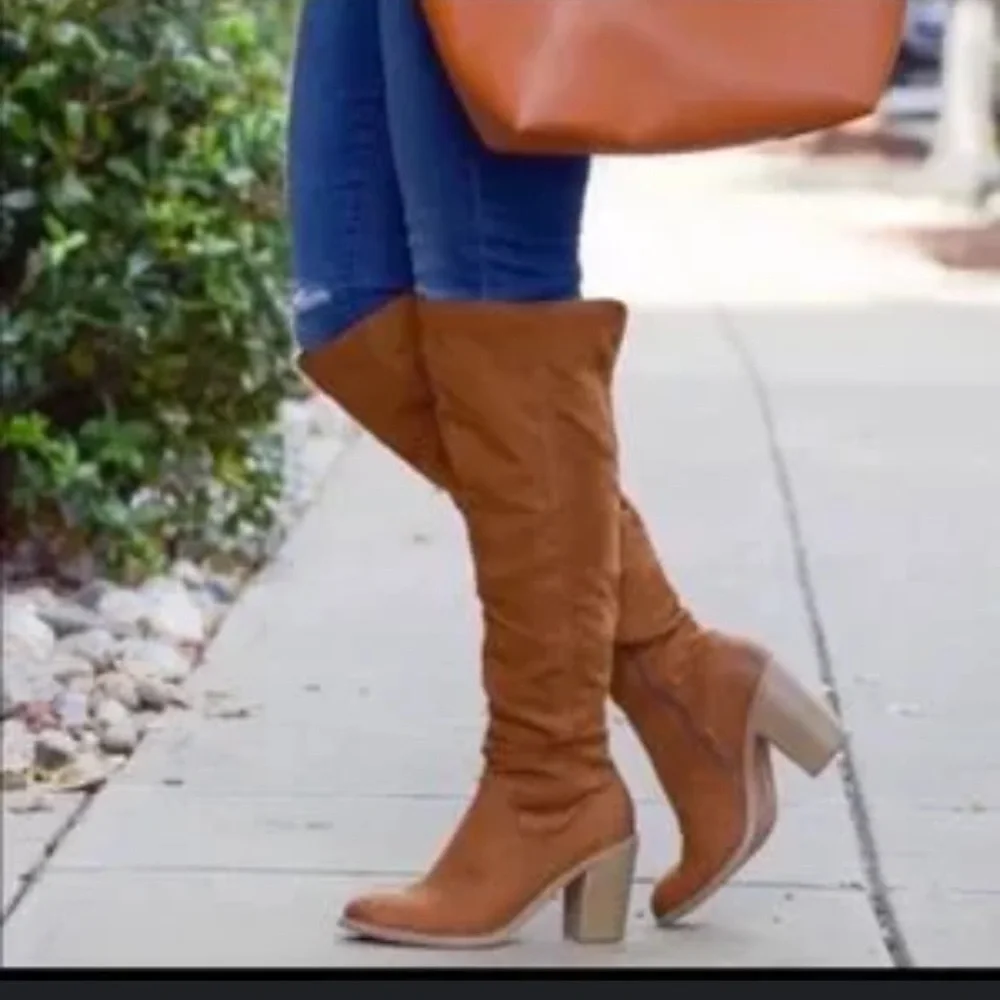 Dv Dolce Vita Brown Over The Knee Boots casual classic fall suede faux $68